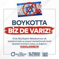 BÜYÜKŞEHİR’DEN İSRAİL DESTEKLİ ÜRÜNLERE BOYKOT