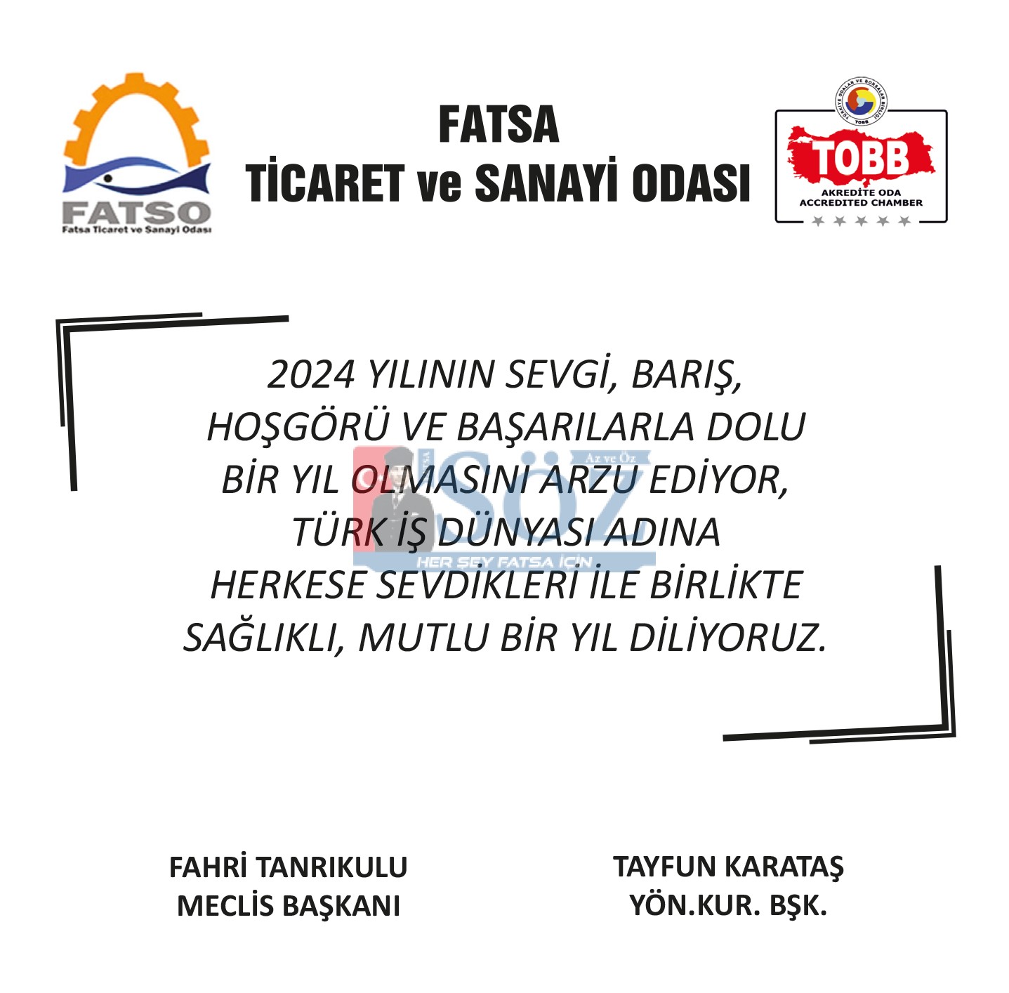 FATSA TİCARET ODASI YILBAŞI İLANI