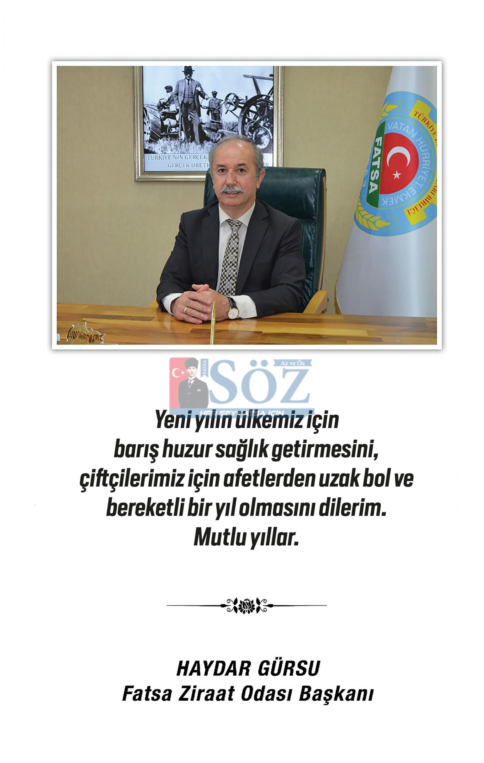 FATSA ZİRAAT ODASI YILBAŞI İLANI
