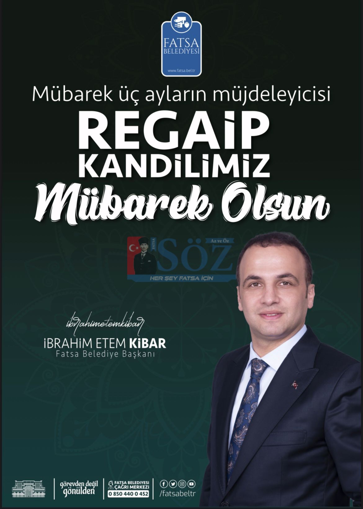 FATSA BELEDİYESİ REGAİP KANDİLİ İLANI