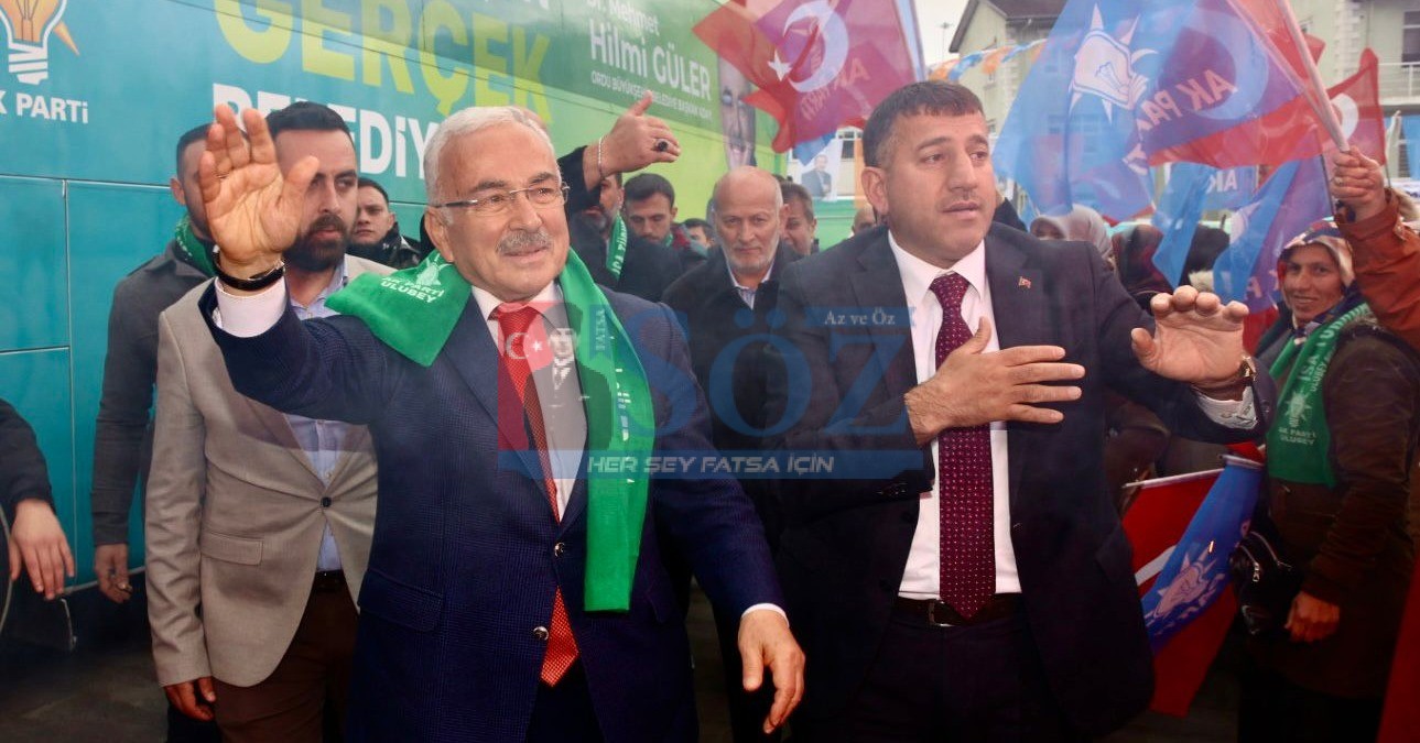 HİLMİ GÜLER ULUBEY MEYDANINDAN SORDU: BU PARALAR NEREDE? “SAHTE YANGIN RAPORU İLE YIKILAN BELDE OTELİN PARASI NEREDE? 752 KM PROJELENDİRİLEN VE YARIM YAMALAK SADECE 450 KM’Sİ YAPILAN SICAK ASFALT PROJESİNİN PARALARI NEREDE? 4,5 KAT SATTIĞIN ARSALARIN PARASI NEREDE? GÖZ GÖRE GÖRE GASP EDİLEN PARKLAR VE YEŞİL ALANLARIN PARALARI NEREDE? “ÇAĞLAYAN VE SAYACA MAHALLERİNDE YAPILACAK OLAN MADEN SAHASINA ASLA GEÇİT VERMEYECEĞİZ. FATSA’DA ALTIN MADENİNE NASIL GEÇİT VERMEDİYSEK, BURAYA DA GEÇİT VERMEYECEĞİZ” “BİZ KİMSEYE PABUÇ BIRAKMAYIZ” “KİMSE HESAP VERMEDEN BİR YERE GİDEMEZ”