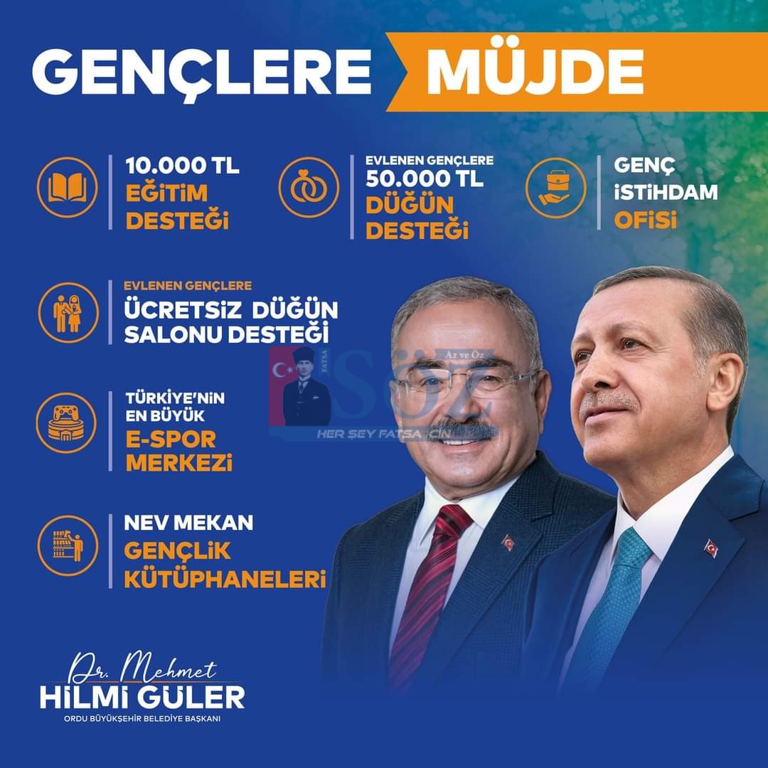 BAŞKAN GÜLER’DEN GENÇLERE MÜJDE ÜSTÜNE MÜJDE 10 BİN TL EĞİTİM DESTEĞİ NEV MEKAN GENÇLİK KÜTÜPHANELERİ TÜRKİYE’NİN EN BÜYÜK E-SPOR MERKEZİ ÜCRETSİZ DÜĞÜN SALONU DESTEĞİ 50 BİN TL DÜĞÜN DESTEĞİ GENÇ İSTİHDAM OFİSİ SOSYAL TESİSLERİNDE YÜZDE 50 İNDİRİM