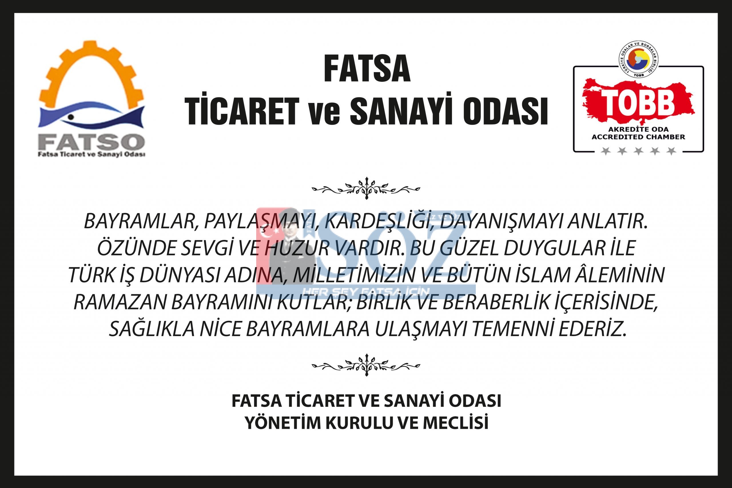 FATSA TİCARET ODASI RAMAZAN BAYRAMI İLANI