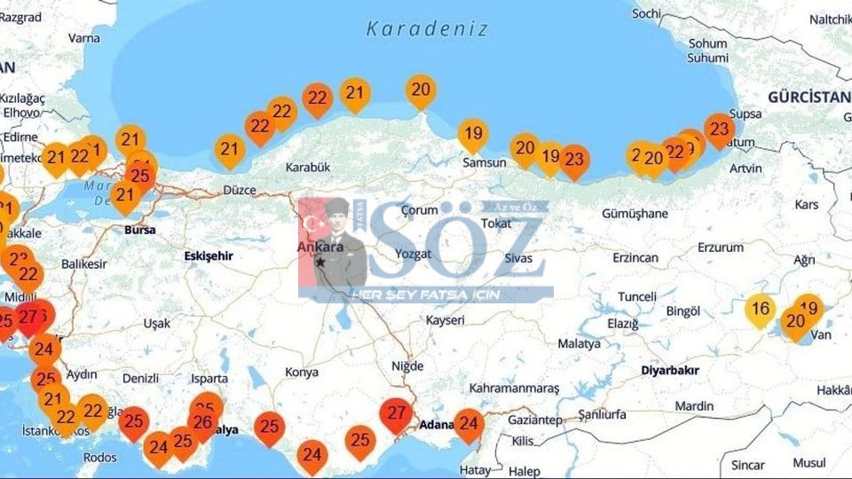 FATSA’DA DENİZ SUYU SICAKLIĞI 21 DERECEYİ GÖRDÜ