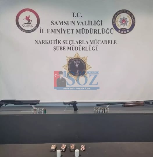 SAMSUN ‘DA UYUŞTURUCU VE SİLAH OPERASYONU: 9 GÖZALTI