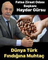 “DÜNYA TÜRK FINDIĞINA MUHTAÇ ”