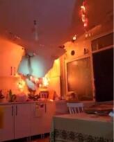 YANGINDAN TAVAN ÇÖKTÜ, İTFAİYE EKİPLERİ ÖLÜMDEN DÖNDÜ… O ANLAR KAMERAYA YANSIDI