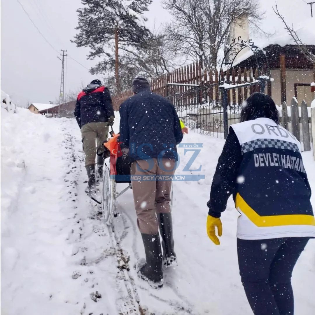 ZORLU KIŞ ŞARTLARINDA HASTAYA UMUT OLDULAR