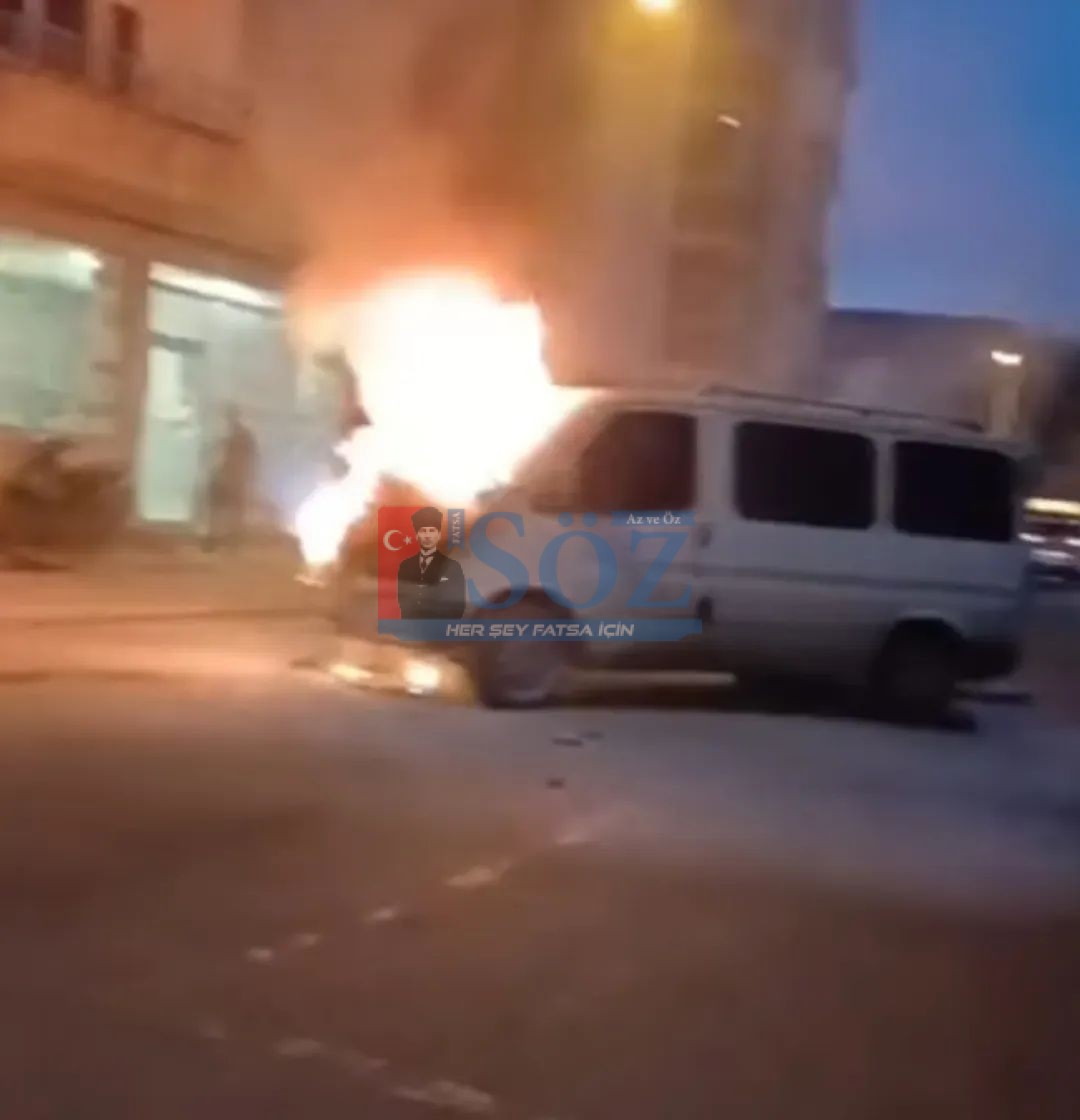 MİNİBÜS YANGINI KORKUTTU