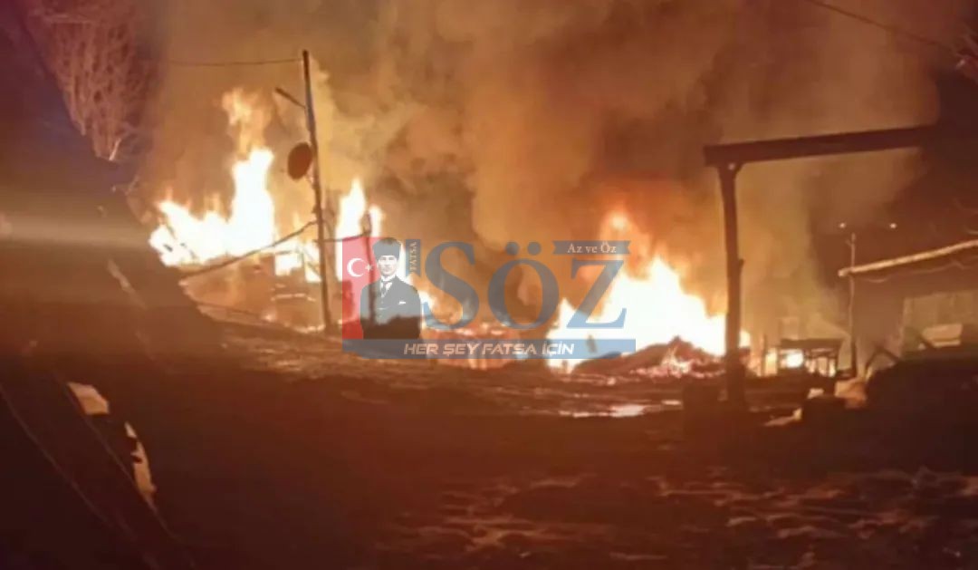 KOMŞU İLÇEMİZ ÜNYE’DE ACI OLAY:EV YANGININDA BİR KİŞİ HAYATINI KAYBETTİ