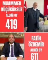 FATSA ŞOFÖRLER ODASINDA OY DAĞILIMI :FATİH ÖZDEMİR : 611 OY MUAMMER KÜÇÜKÖKSÜZ: 419 OY