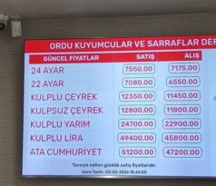 ALTIN FİYATLARI ,YAŞANAN DÜŞÜŞLERİN ARDINDAN 3 ŞUBAT 2026 İTİBARIYLA ORDU’DA YÜKSELİŞE GEÇTİ