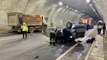 TRABZON’DAKİ TÜNELDE KORKUTAN KAZA