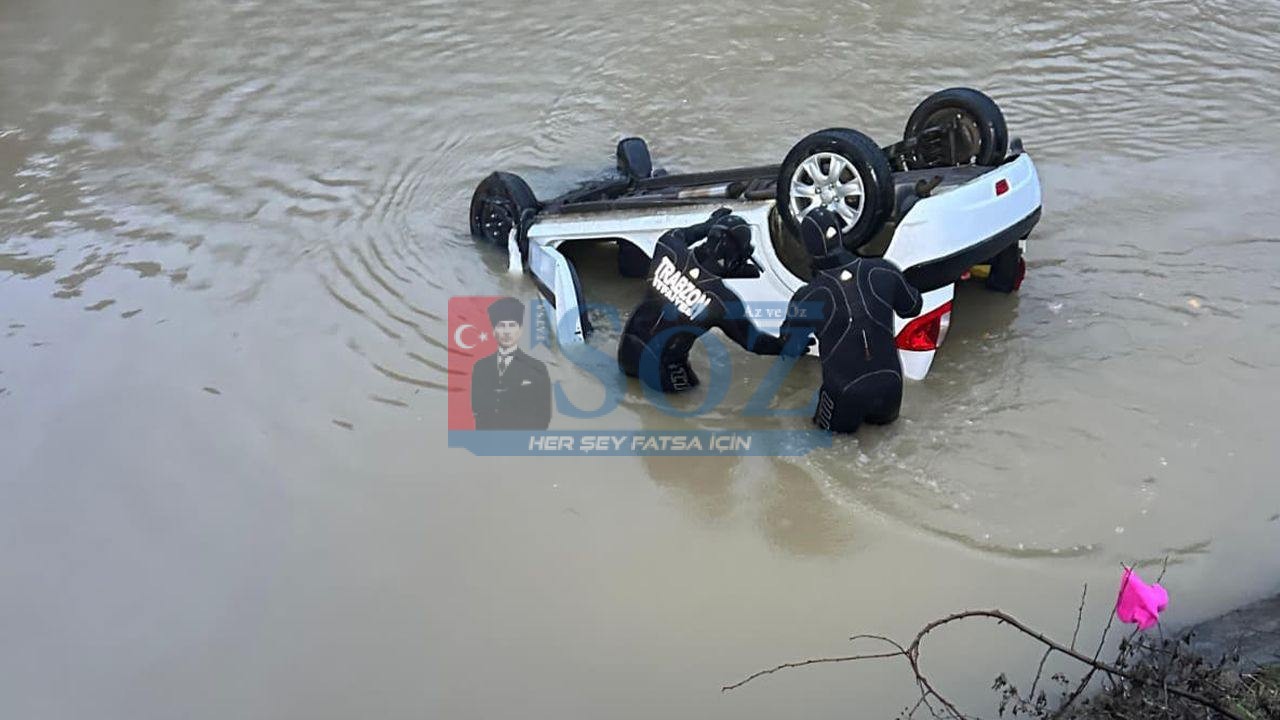TRABZON’DA OTOMOBİL SERA GÖLÜ’NE DEVRİLDİ!