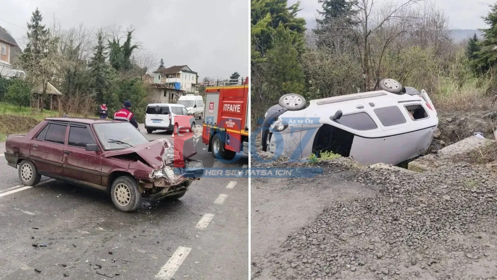 Korkutan Kaza! İki Araç Çarpıştı, 3 Yaralı