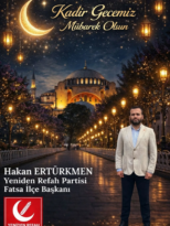 Bin aydan daha hayırlı olan Kadir Gecesi’nin; ülkemize, milletimize ve tüm İslam âlemine sağlık, huzur ve bereket getirmesini diliyorum.