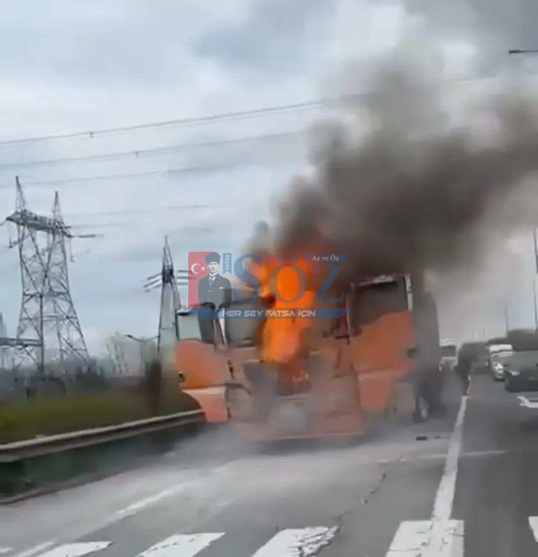 Komşu ilçemiz Ünye’de Tırın Motoru Alev Aldı.