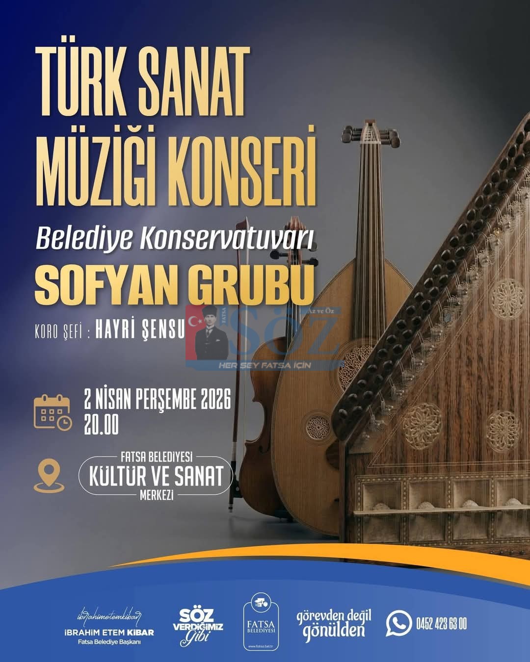 Fatsa’da Bu Akşam Türk Sanat Müziği Ziyafeti