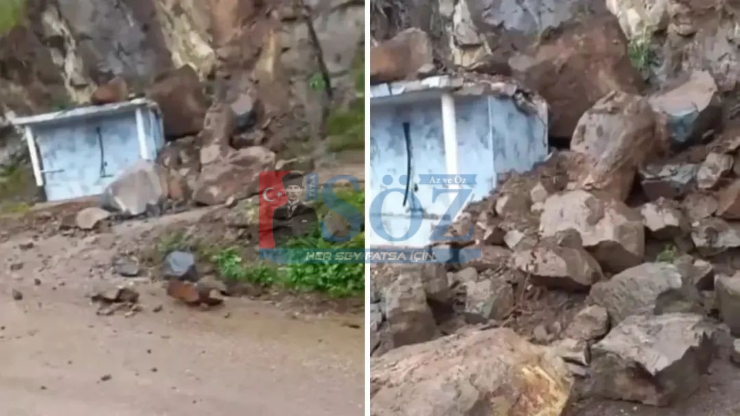 Aybastı’da Heyelan Yolu Kapattı