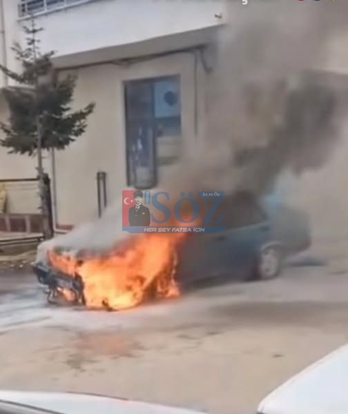 Gürgentepe’de Park Halindeki Araç Yandı