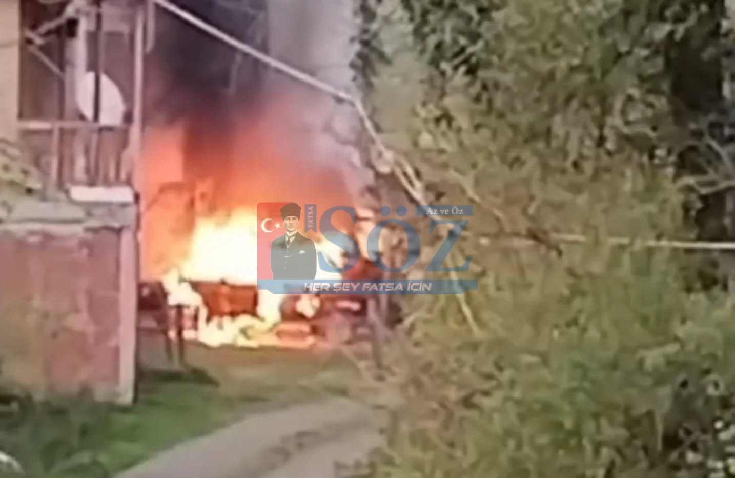 Altınordu’da Araç Yangını Paniği