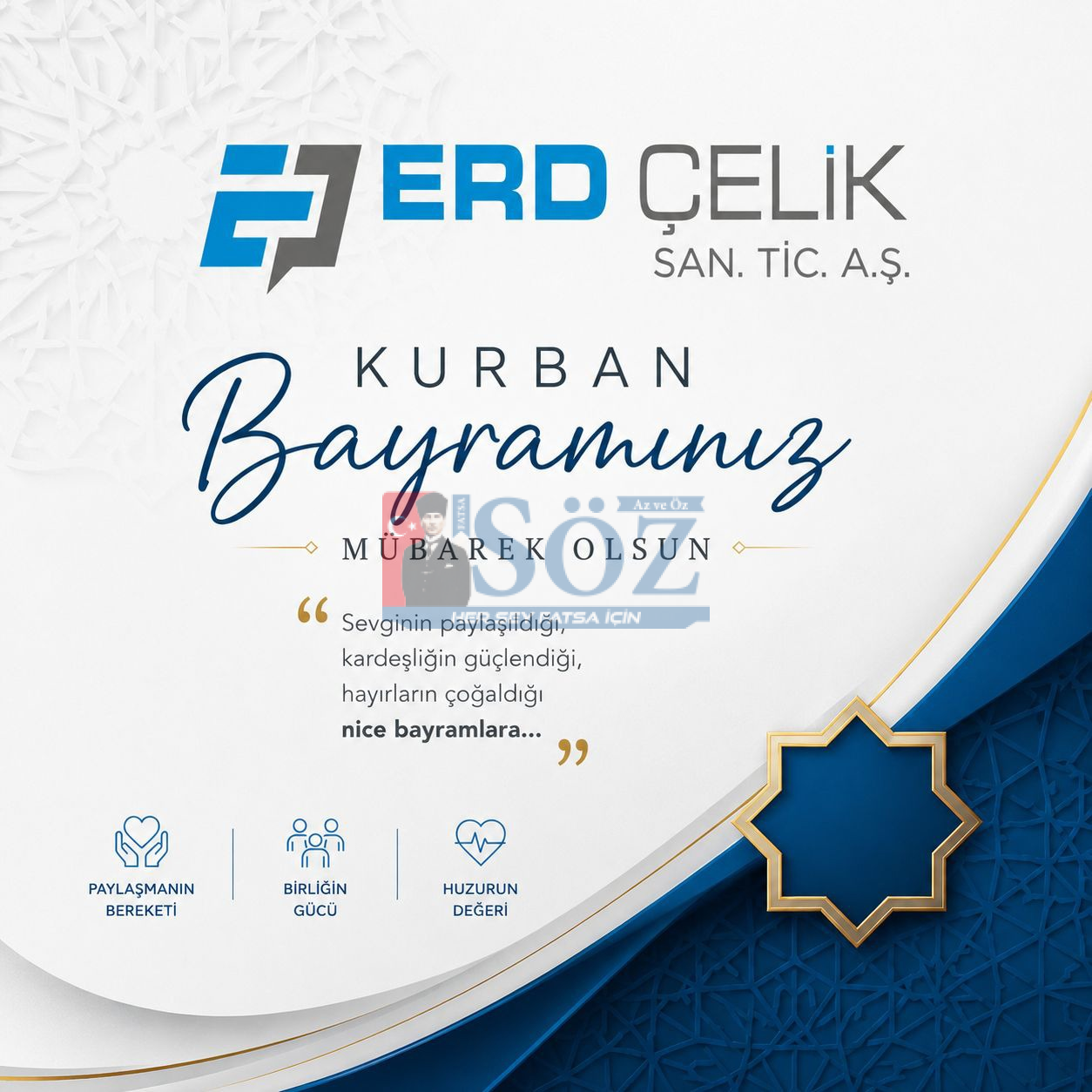 ERD ÇELİK SAN. TİC. A.Ş.’den Kurban Bayramı Mesajı