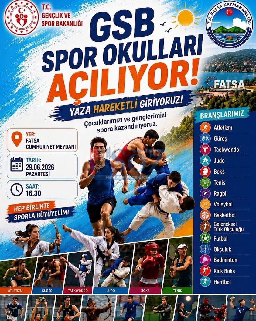 GSB Spor Okulları Fatsa’da Kapılarını Açıyor